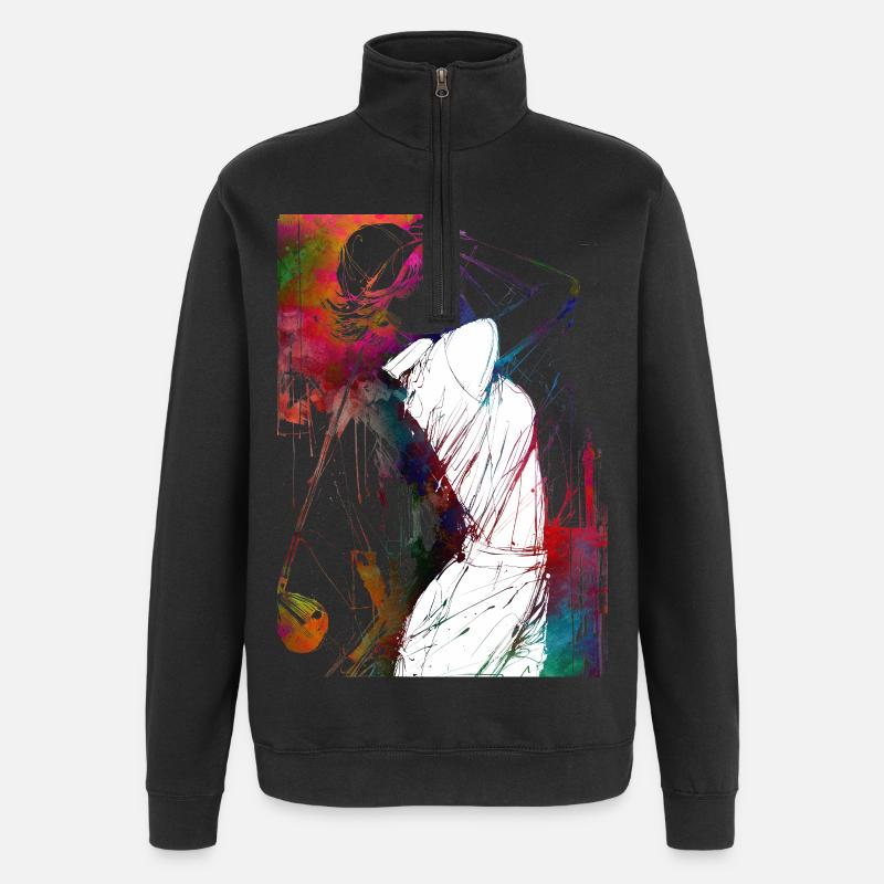 Golf player #golf - Quarter-Zip Sweatshirt - black