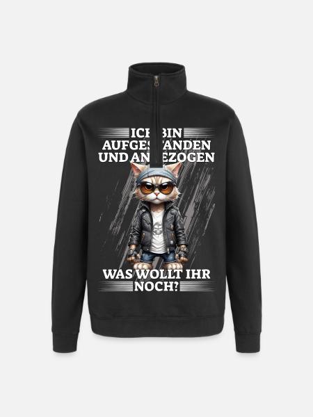 I got up and dressed - Quarter-Zip Sweatshirt - black