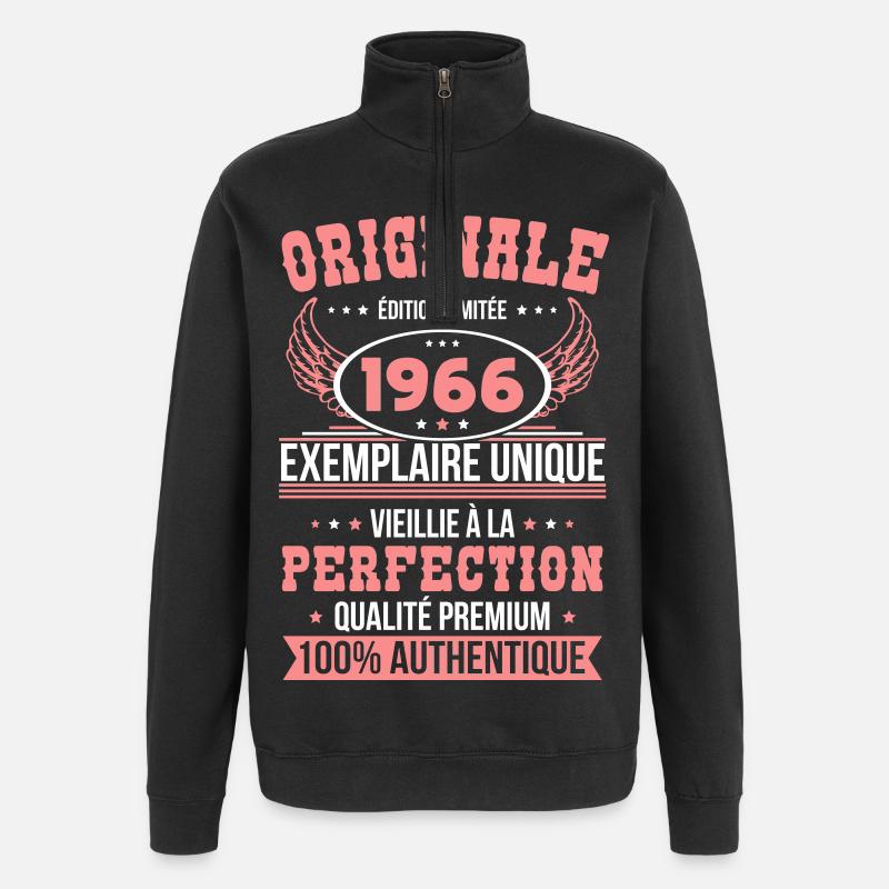 1966 – Exemplaire unique – Qualité premium - Sweat à zip 1/4 - noir