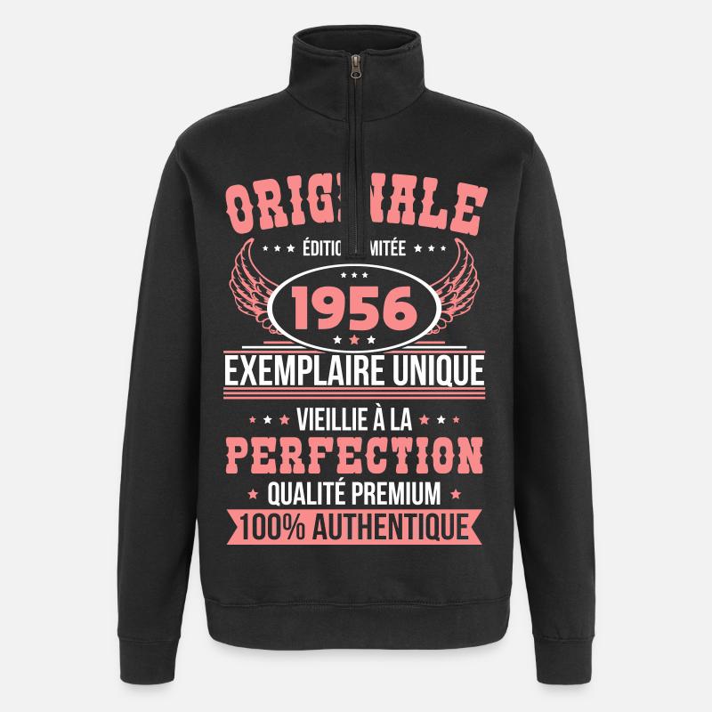 1956 – Einzigartiges Exemplar – Premiumqualität - Quarter-Zip-Sweatshirt - Schwarz