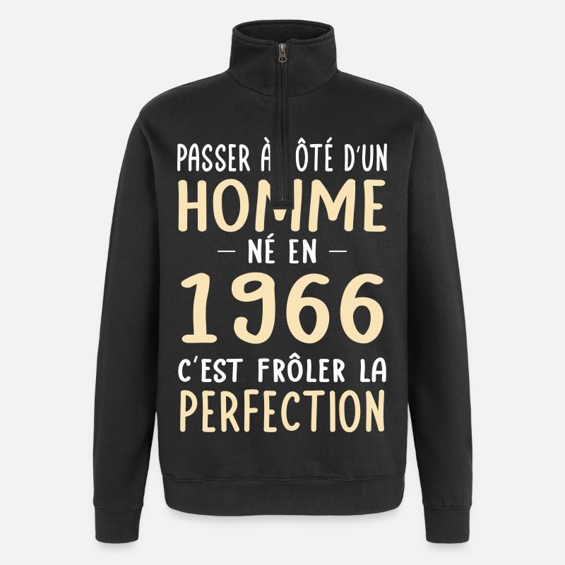 Né en 1966 – Frôler la perfection  - Sweat à zip 1/4 - noir