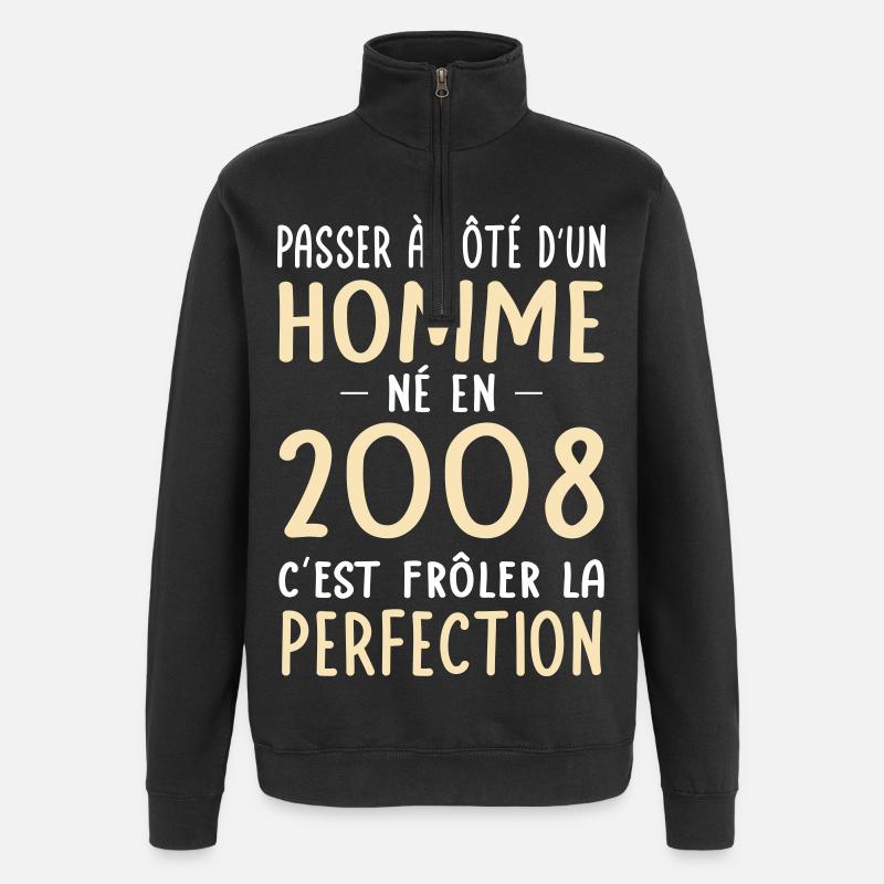 Né en 2008 – Frôler la perfection  - Sweat à zip 1/4 - noir