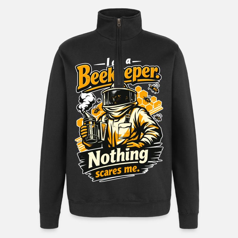 Imker Geschenk: I am a Beekeeper Nothing scares me - Quarter-Zip-Sweatshirt - Schwarz