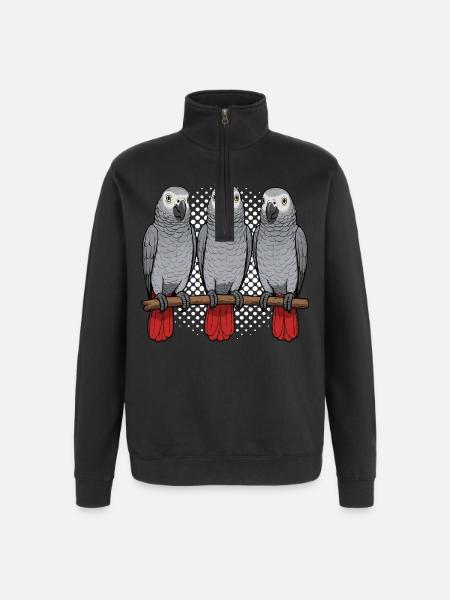 Graupapagei Papagei Papageibesitzer Papageihalter - Quarter-Zip-Sweatshirt - Schwarz