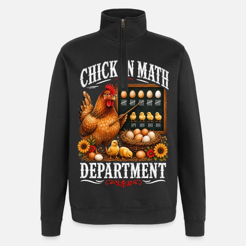 CHICKEN MATH DEPARTMENT - Quarter-Zip-Sweatshirt - Schwarz