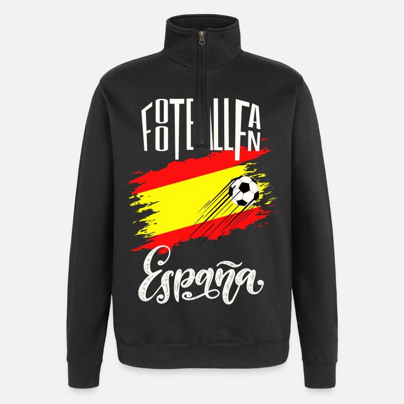 Fussball Fan Spanien - Quarter-Zip-Sweatshirt - Schwarz