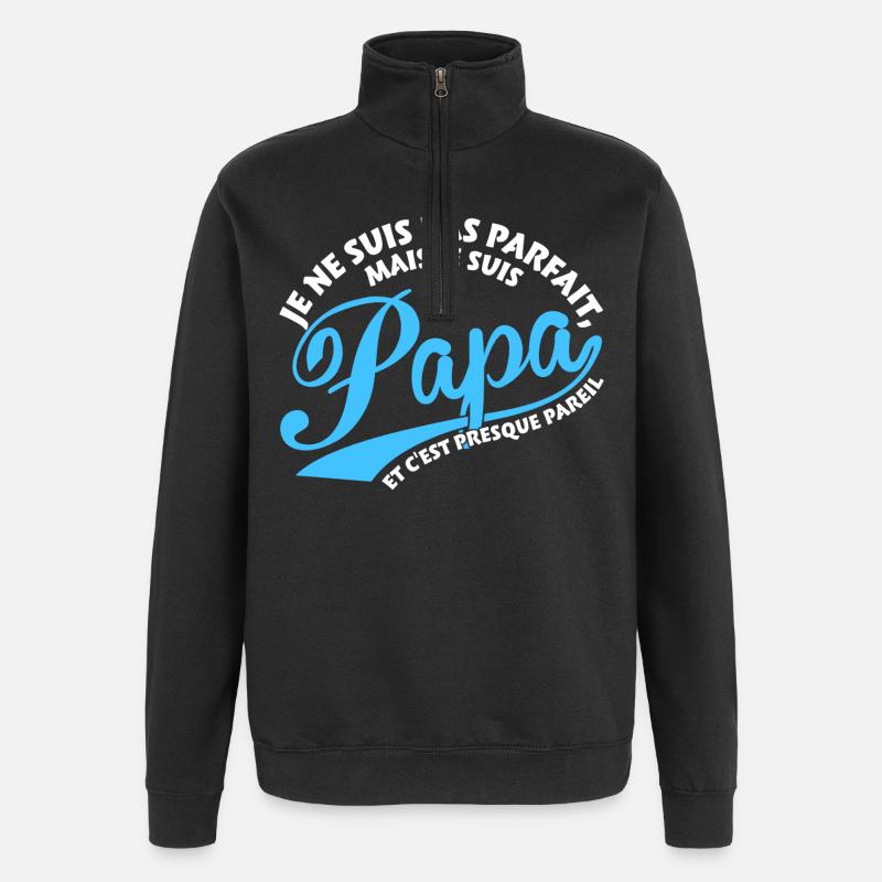 Parfait Papa - Sweat à zip 1/4 - noir
