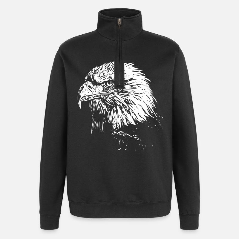 Eagle - Quarter-Zip Sweatshirt - black
