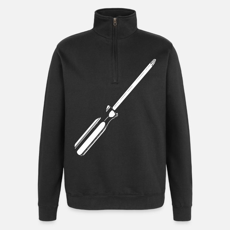 Schraubendreher Silhouette - Quarter-Zip-Sweatshirt - Schwarz