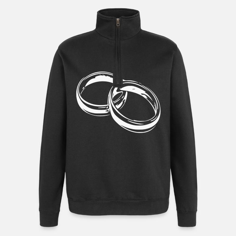 Ringe - Quarter-Zip-Sweatshirt - Schwarz