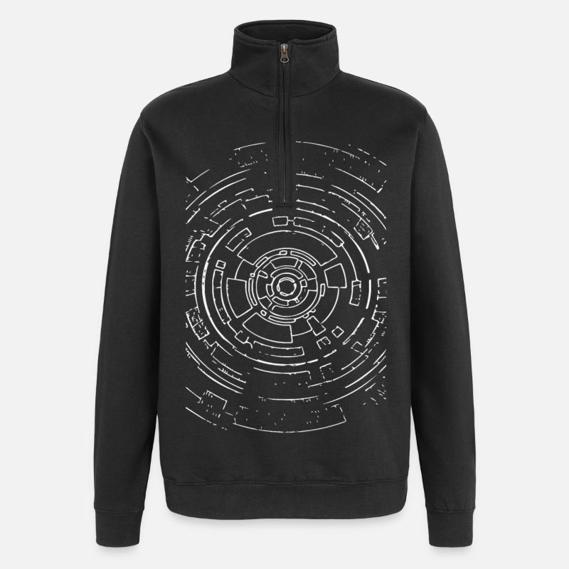 Kernkreis Nano-Tech Muster - Quarter-Zip-Sweatshirt - Schwarz