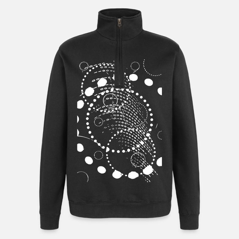 Abstract Clay Spiral - Quarter-Zip Sweatshirt - black