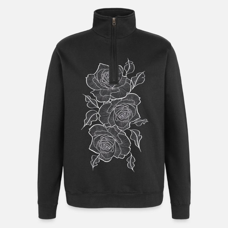 Rose - Sweat à zip 1/4 - noir