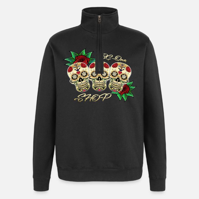 Skulls - Quarter-Zip Sweatshirt - black