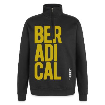 ThinkBick 94 - Quarter-Zip-Sweatshirt - Schwarz - Vorne - AI Model Female 172 light (172cm) & AI Model Male 178 dark (178cm)