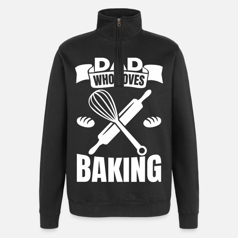 Dad who loves to bake - Quarter-Zip Sweatshirt - black
