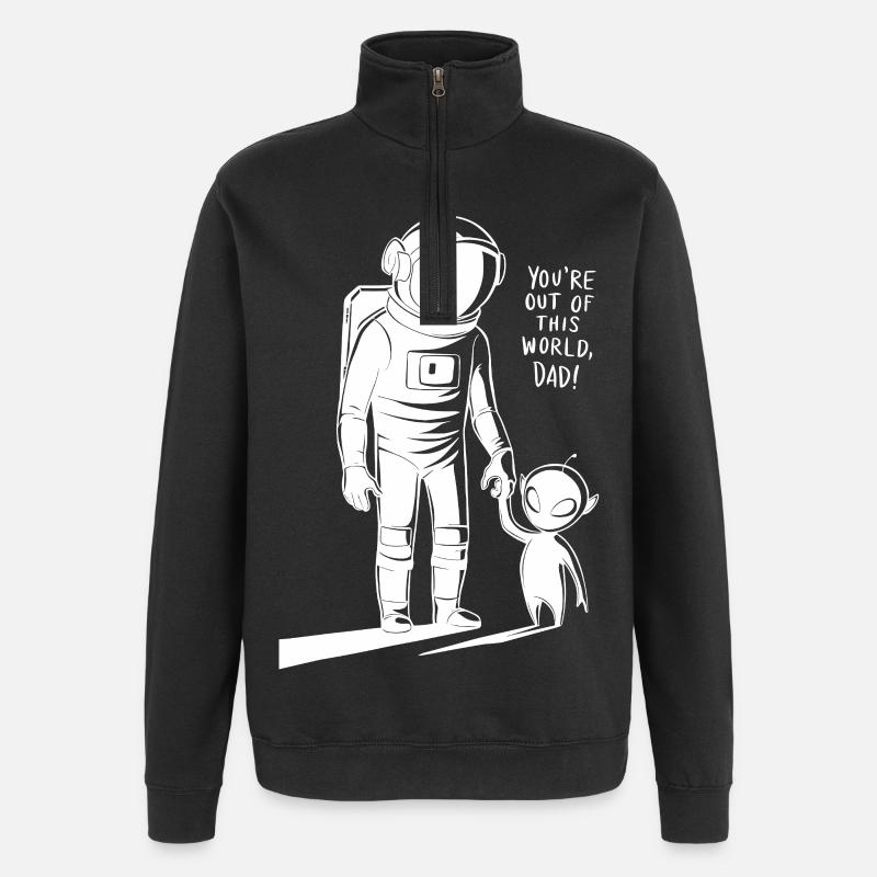 Tu es galactique, papa ! - Sweat à zip 1/4 - noir