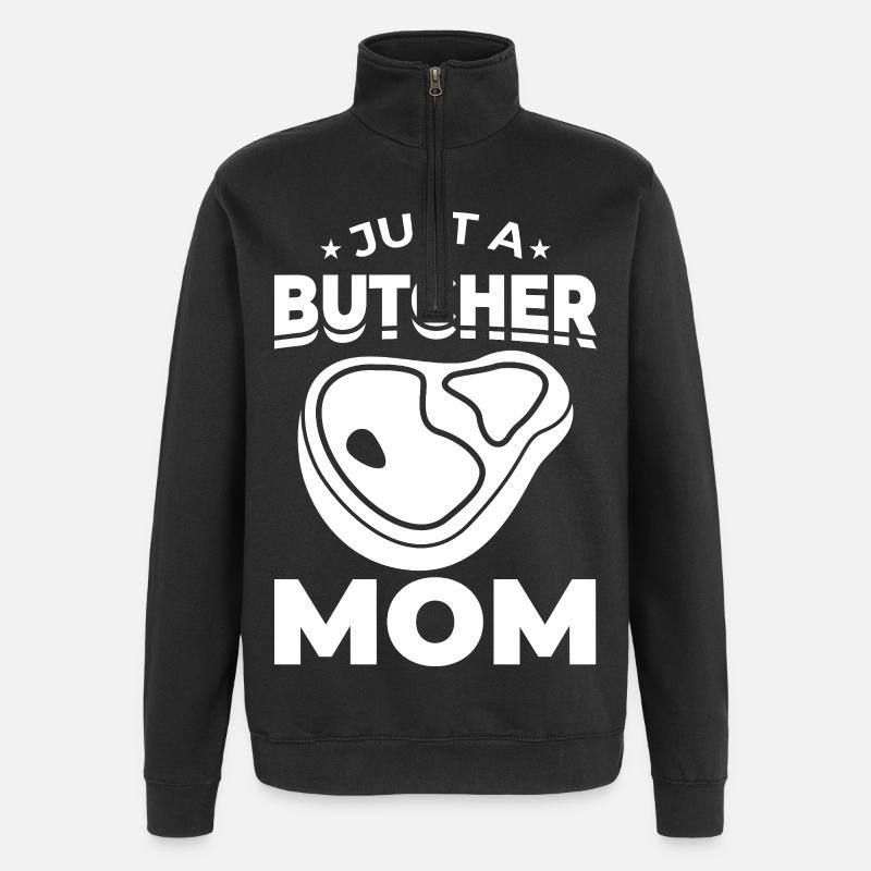 Juste une mère boucherie - Sweat à zip 1/4 - noir