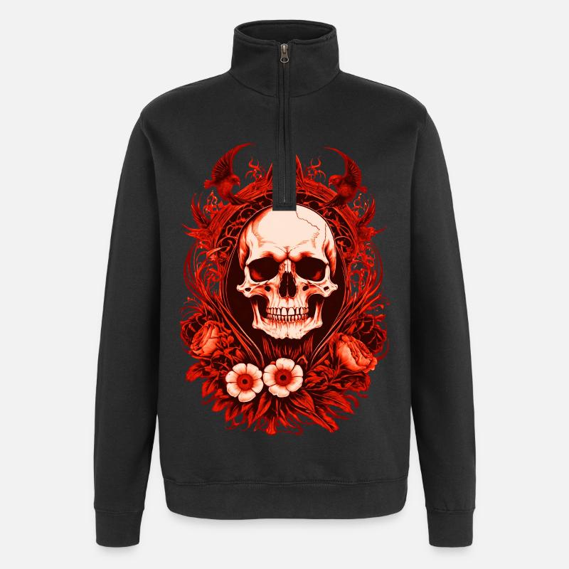 de profundis - Sweat à zip 1/4 - noir