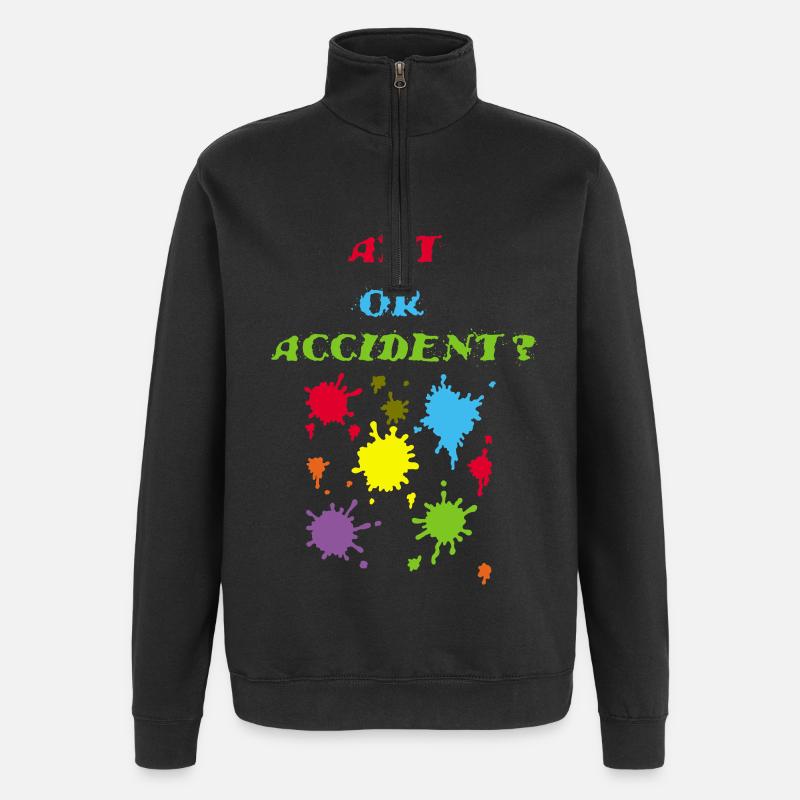 Kunst oder Unfall? - Quarter-Zip-Sweatshirt - Schwarz