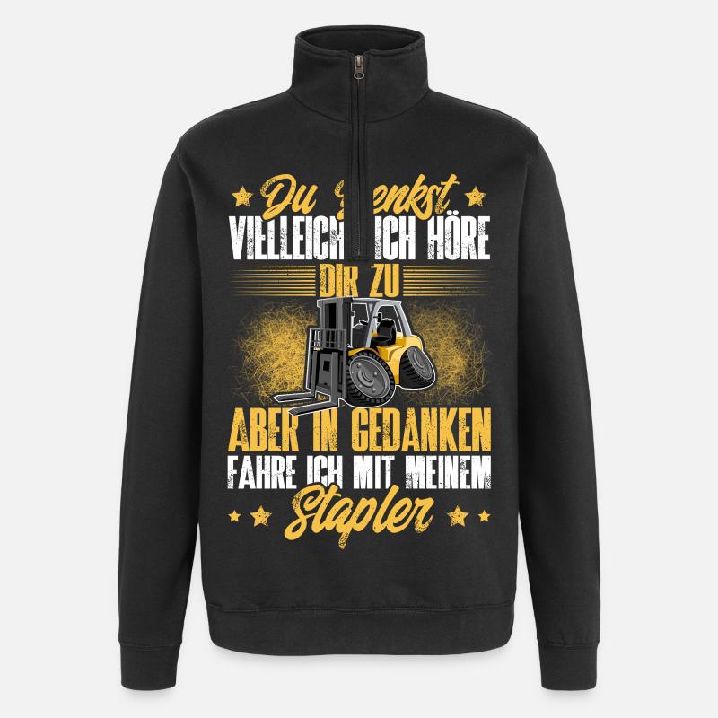 Conducteur de chariot élévateur - Sweat à zip 1/4 - noir