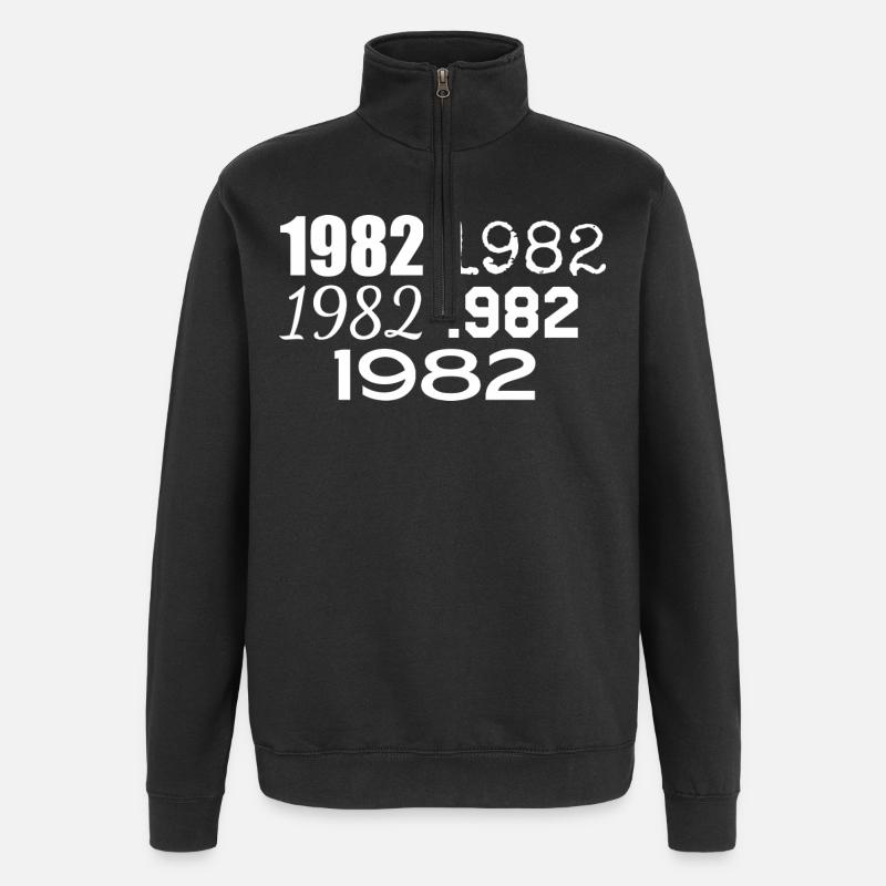 1982 - Sweat à zip 1/4 - noir