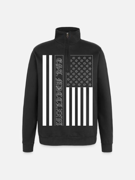 Est. MDCCLXXVI USA Flag - Quarter-Zip Sweatshirt - black