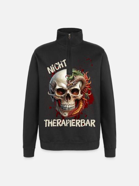 Non traitable - Sweat à zip 1/4 - noir