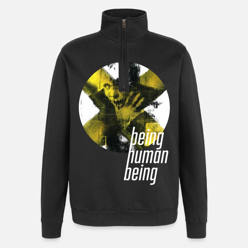 ThinkBick_being_human_being_2026_5 - Quarter-Zip-Sweatshirt - Schwarz
