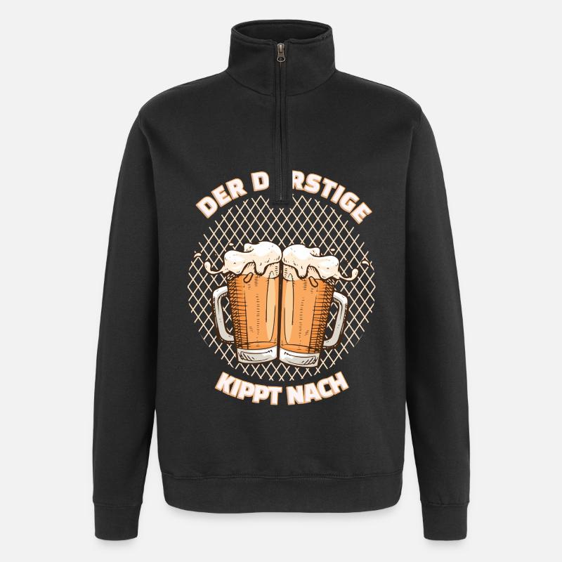 Celui assoiffé bascule - Sweat à zip 1/4 - noir