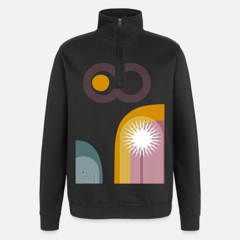 Graphique abstrait Pink Infinity Sun - Sweat à zip 1/4 - noir