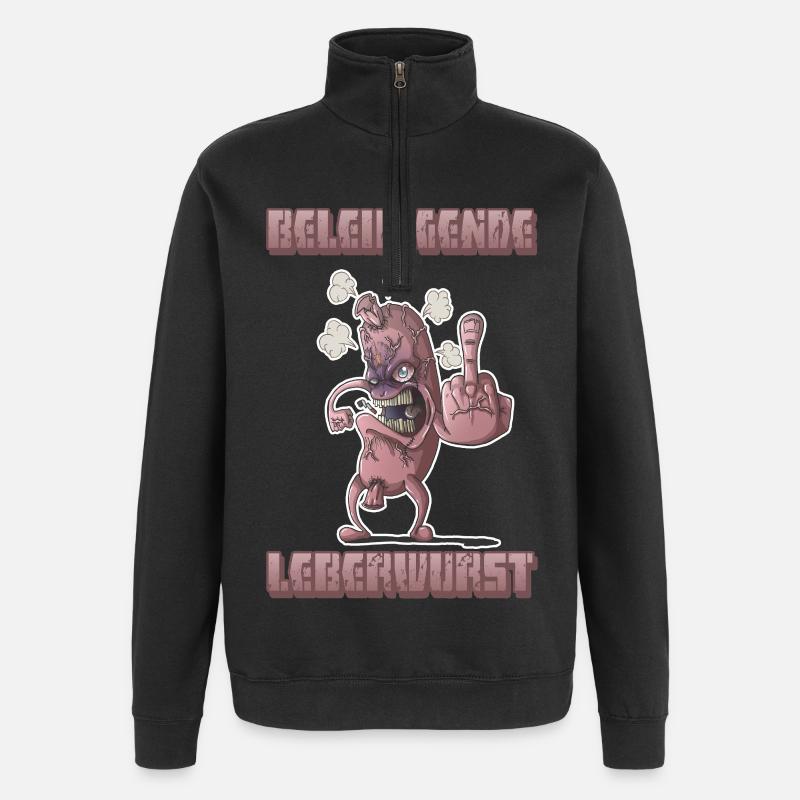 Beleidigende Leberwurst - Quarter-Zip-Sweatshirt - Schwarz