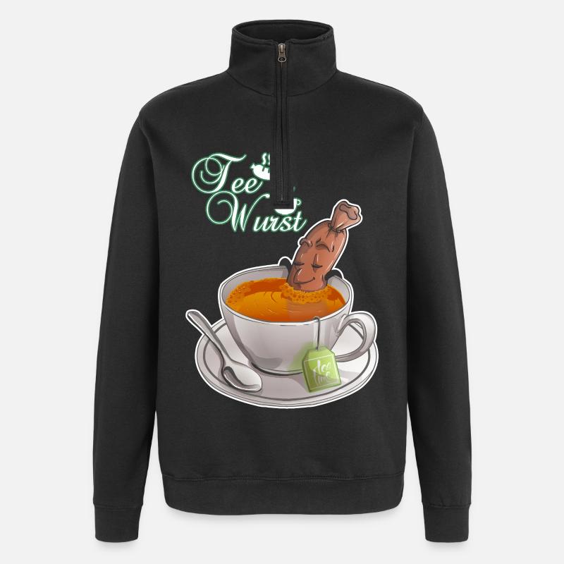 Saucisse au thé - Sweat à zip 1/4 - noir