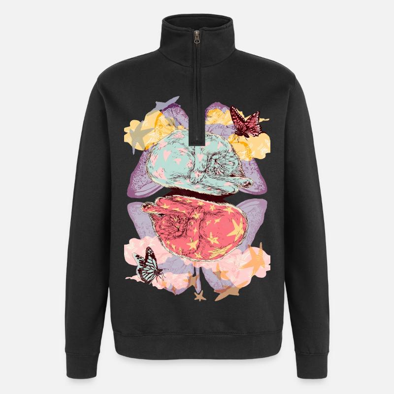 KITTY DREAMS - Quarter-Zip Sweatshirt - black