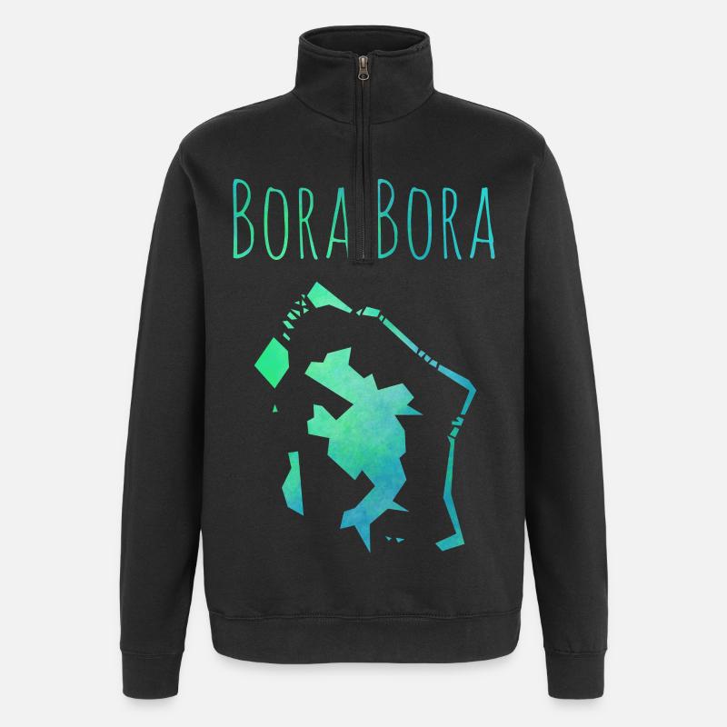 bora bora - Sweat à zip 1/4 - noir