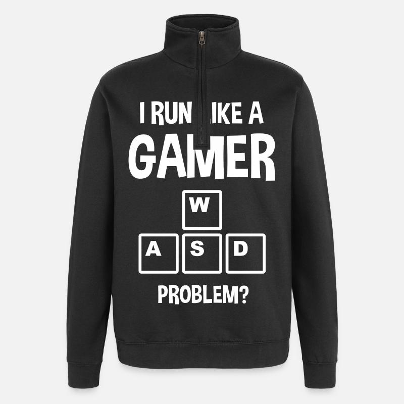Gaming - Sweat à zip 1/4 - noir