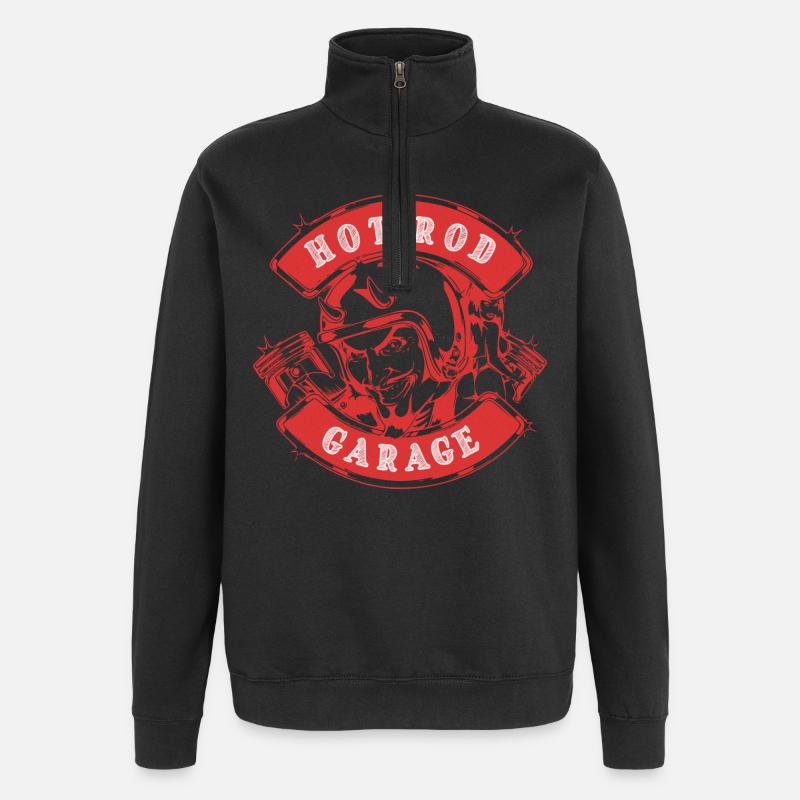 Hot Rod Garage V8 - Sweat à zip 1/4 - noir
