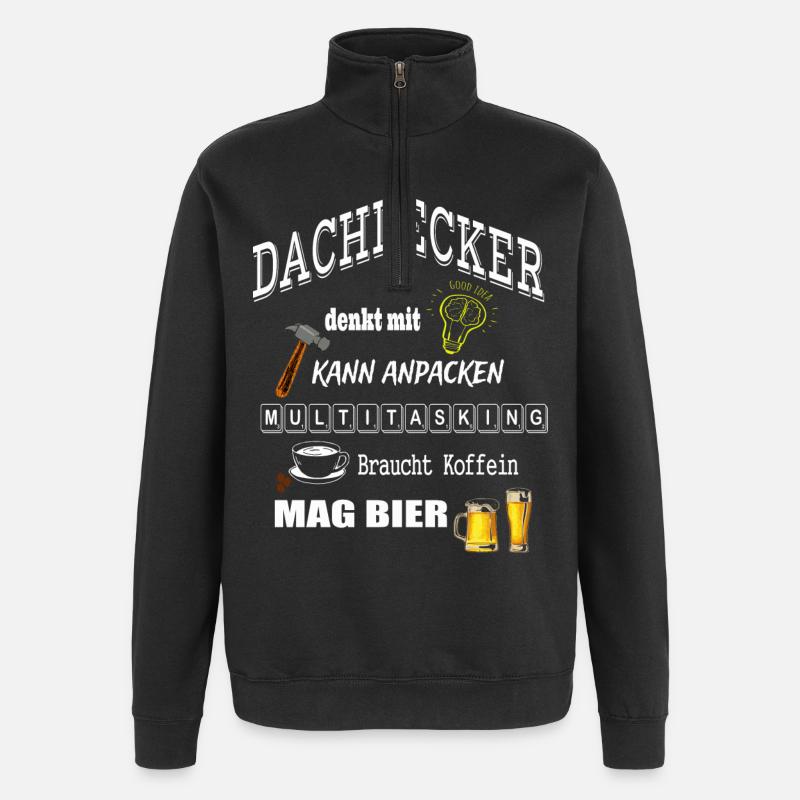 Dachdecker - Quarter-Zip-Sweatshirt - Schwarz