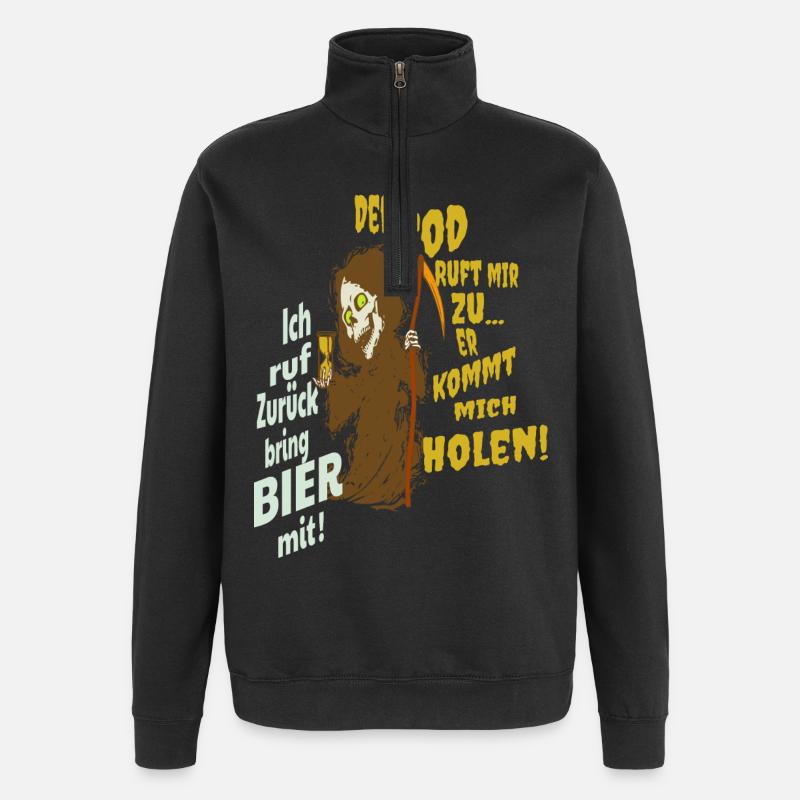 Funny grim reaper - Quarter-Zip Sweatshirt - black