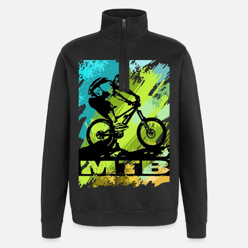 Vélo VTT - Sweat à zip 1/4 - noir