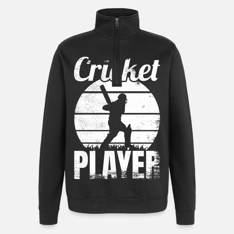Drôle de joueur de cricket - Sweat à zip 1/4 - noir