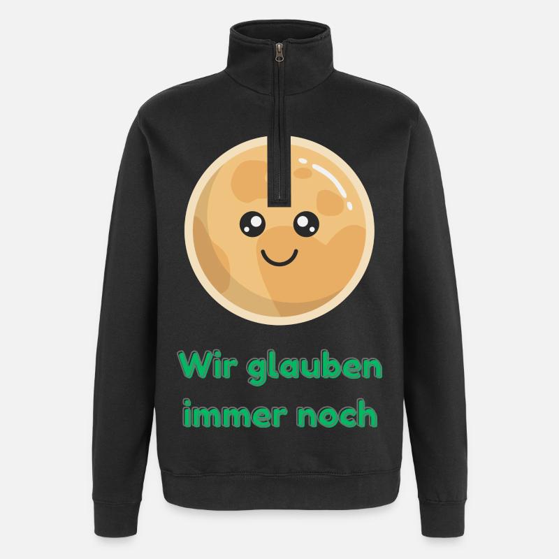 Wir glauben immer noch mit Pluto - Quarter-Zip-Sweatshirt - Schwarz