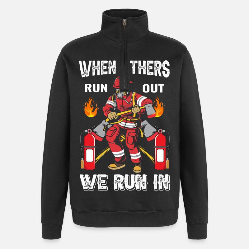 Fire brigade - Quarter-Zip Sweatshirt - black