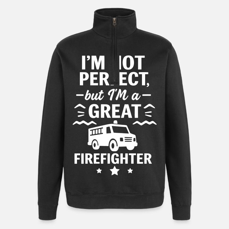 Super-Feuerwehr-Held - Quarter-Zip-Sweatshirt - Schwarz