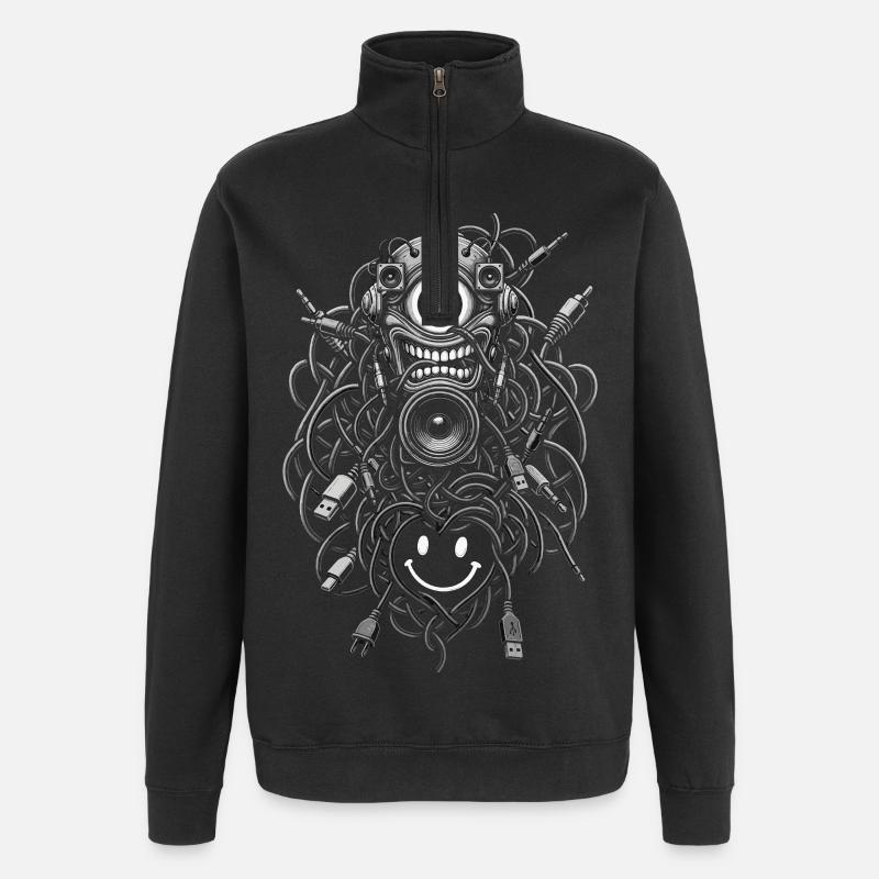 Cables line - Sweat à zip 1/4 - noir