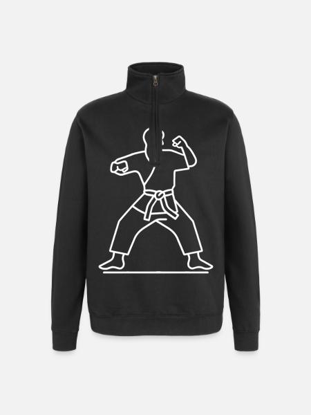 Karateka Sketch - Quarter-Zip Sweatshirt - black
