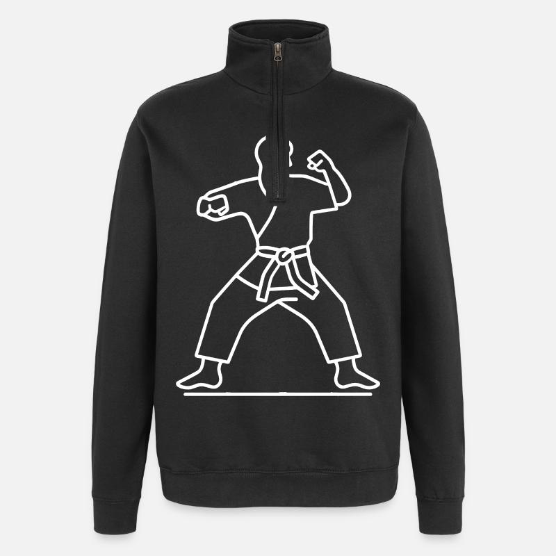 Croquis de Karateka - Sweat à zip 1/4 - noir