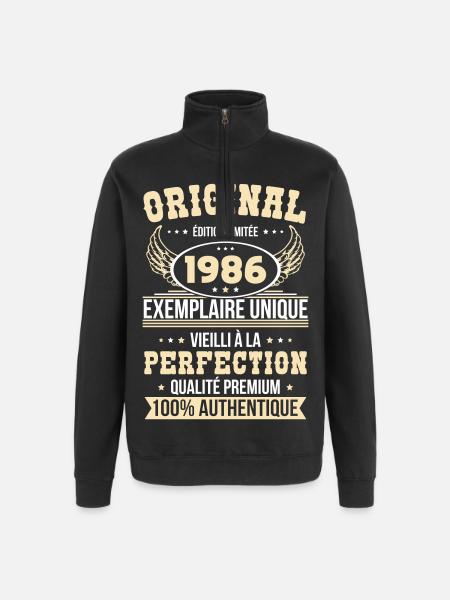 1986 – Unique example – Premium quality - Quarter-Zip Sweatshirt - black