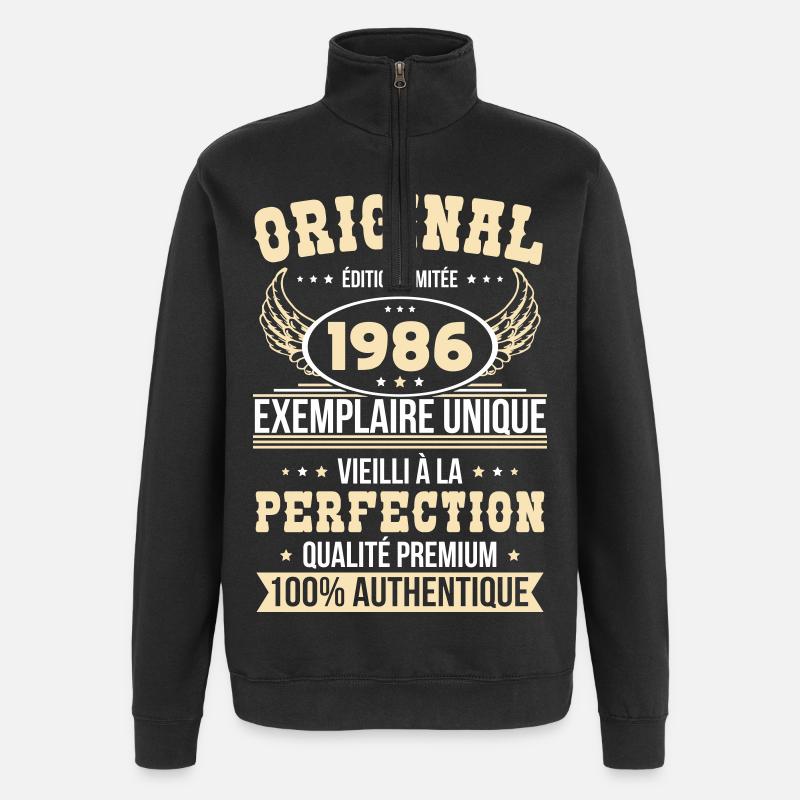 1986 – Unique example – Premium quality - Quarter-Zip Sweatshirt - black