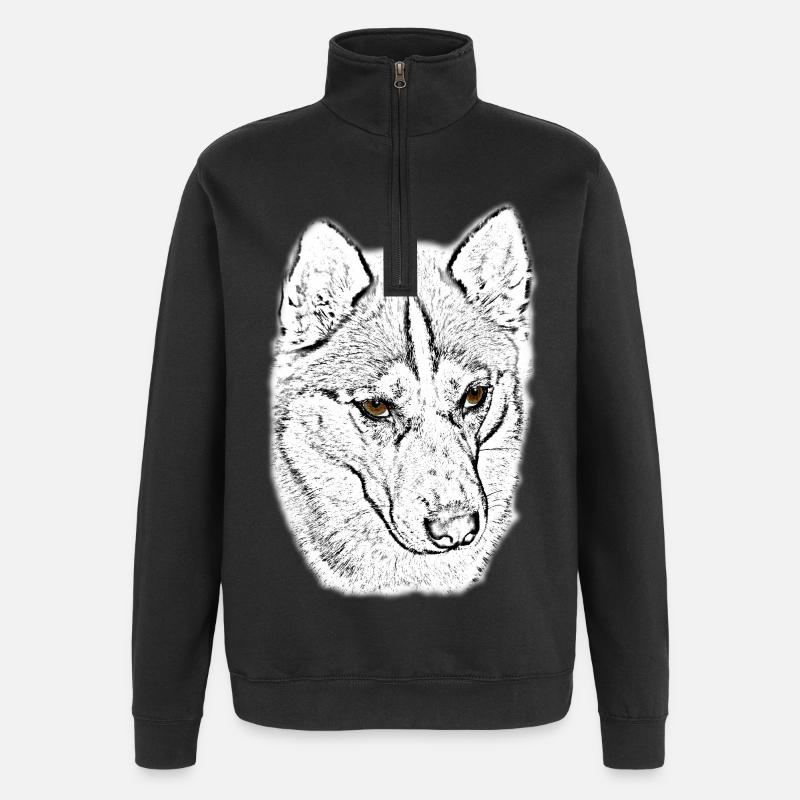 Wolfskopf Line Study - Quarter-Zip Sweatshirt - black